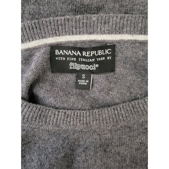 Banana Republic Filpucci Merino Wool Cashmere Gray Crewneck Sweater Women's S - Picture 5 of 8